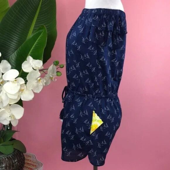 Vineyard Vines Coastal Sailboat Deep Bay Summer Romper XXS - Picture 5 of 8